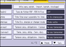 Illustration de l'écran du panneau de commande