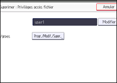 Illustration de l'écran du panneau de commande