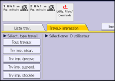 Illustration de l'écran du panneau de commande