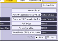 Illustration de l'écran du panneau de commande