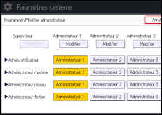 Illustration de l'écran du panneau de commande