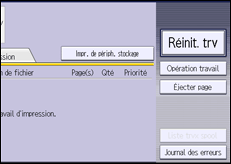 Illustration de l'écran du panneau de commande