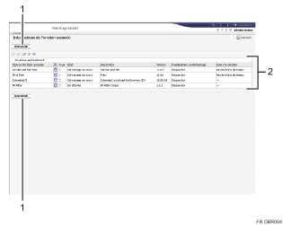 Illustration de l'écran du navigateur Web avec légende numérotée