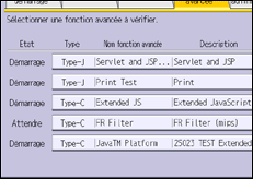 Illustration de l'écran du panneau de commande