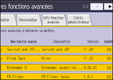 Illustration de l'écran du panneau de commande