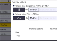 Illustration de l'écran du panneau de commande