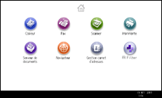 Illustration de l'écran du panneau de commande