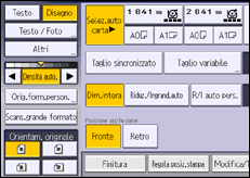 Illustrazione della schermata sul pannello di controllo