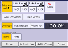 Illustrazione della schermata sul pannello di controllo