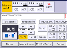 Illustrazione della schermata sul pannello di controllo