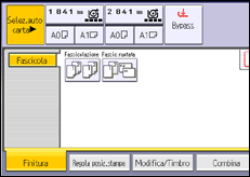 Illustrazione della schermata sul pannello di controllo