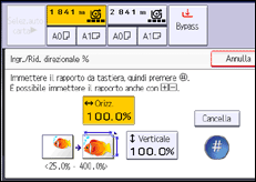 Illustrazione della schermata sul pannello di controllo