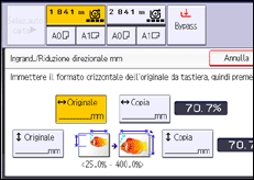 Illustrazione della schermata sul pannello di controllo