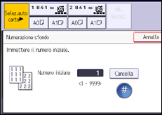 Illustrazione della schermata sul pannello di controllo