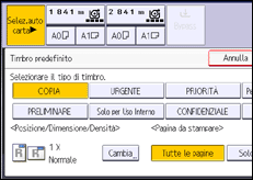 Illustrazione della schermata sul pannello di controllo