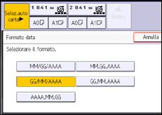 Illustrazione della schermata sul pannello di controllo