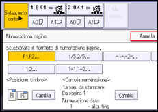 Illustrazione della schermata sul pannello di controllo