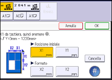 Illustrazione della schermata sul pannello di controllo