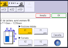 Illustrazione della schermata sul pannello di controllo