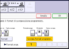 Illustrazione della schermata sul pannello di controllo