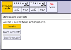 Illustrazione della schermata sul pannello di controllo