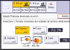 Illustrazione della schermata sul pannello di controllo