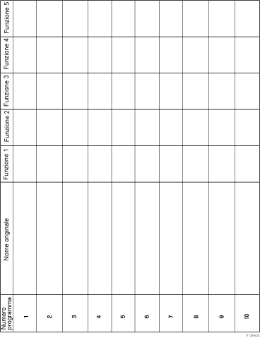 Illustrazione della scheda di registrazione del programma