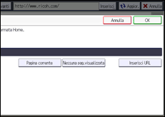 Illustrazione della schermata sul pannello di controllo