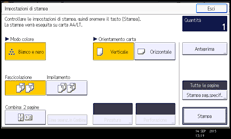 Illustrazione della schermata sul pannello di controllo