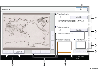 Illustrazione numerata pannello di controllo
