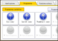 Illustrazione della schermata sul pannello di controllo