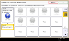 Illustrazione della schermata sul pannello di controllo