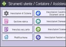 Illustrazione della schermata sul pannello di controllo