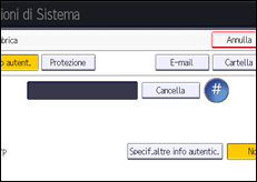 Illustrazione della schermata sul pannello di controllo