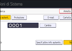 Illustrazione della schermata sul pannello di controllo