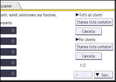 Illustrazione della schermata sul pannello di controllo