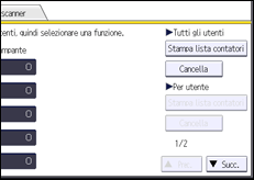 Illustrazione della schermata sul pannello di controllo
