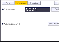 Illustrazione della schermata sul pannello di controllo