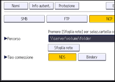 Illustrazione della schermata sul pannello di controllo