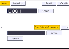 Illustrazione della schermata sul pannello di controllo