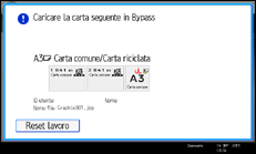 Illustrazione della schermata sul pannello di controllo