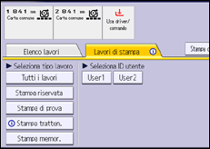 Illustrazione della schermata sul pannello di controllo