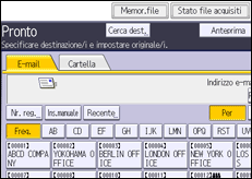 Illustrazione della schermata sul pannello di controllo