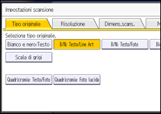 Illustrazione della schermata sul pannello di controllo