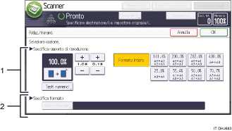 Illustrazione numerata pannello di controllo