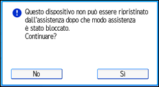 Illustrazione della schermata sul pannello di controllo