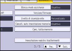 Illustrazione della schermata sul pannello di controllo