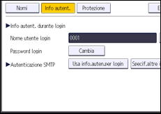 Illustrazione della schermata sul pannello di controllo