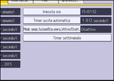 Illustrazione della schermata sul pannello di controllo