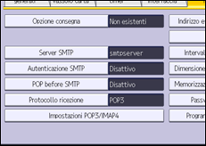 Illustrazione della schermata sul pannello di controllo